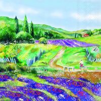 A Servietten 33x33 cm Lavender landscape Lavendel Landschaft