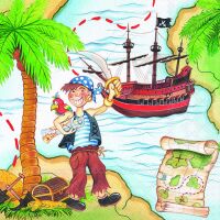 A Servietten 33x33 cm Pirate Pirat am Strand