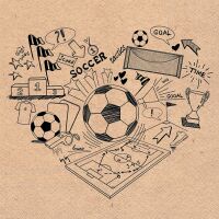 A Servietten 33x33 cm Recycled Soccer doodle nature...