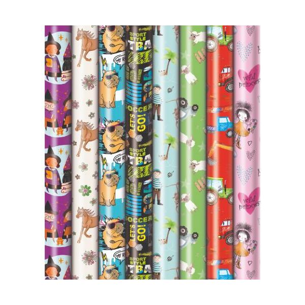 Sortiment Geschenkpapier Premium Bambini Kindergeschenkpapier 30 Röllchen € 3,95 Gesamt-UVP € 118,50 Bundle