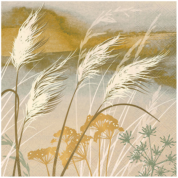 Servietten 33x33 cm Waving grass Pampasgras
