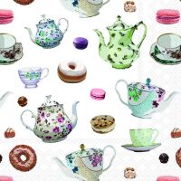 Servietten 33x33 cm Classic tea pots Teetassen und Kannen