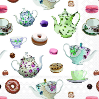 Servietten 33x33 cm Classic tea pots Teetassen und Kannen