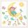 Servietten 33x33 cm Sleepy teddy bear Baby Teddy schlafend auf Mond