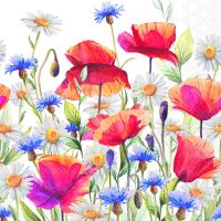 Servietten 33x33 cm Poppies and cornflowers Mohnblumen in...