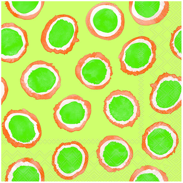 Servietten 33x33 cm Amara green Muster Kreise grün