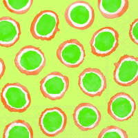 Servietten 33x33 cm Amara green Muster Kreise grün