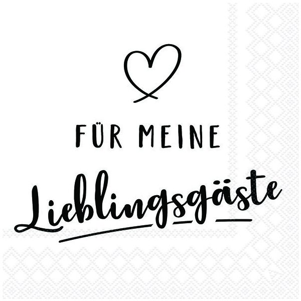 Servietten 33x33 cm Für meine Lieblingsgäste