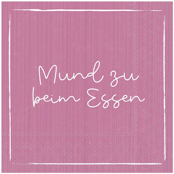A Servietten 33x33 cm Mund zu beim Essen