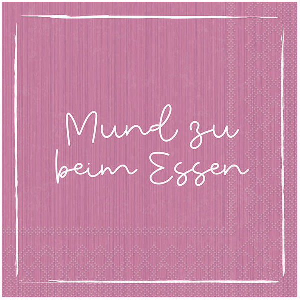 A Servietten 33x33 cm Mund zu beim Essen
