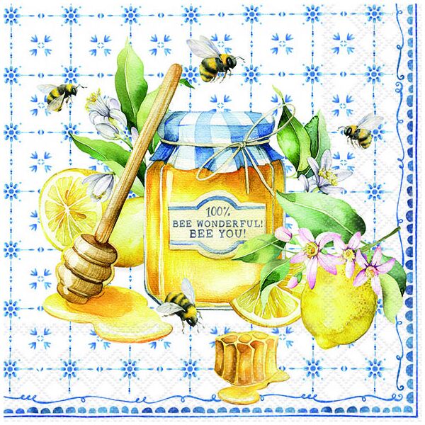 Servietten 33x33 cm Bee wonderful Honig und Bienen