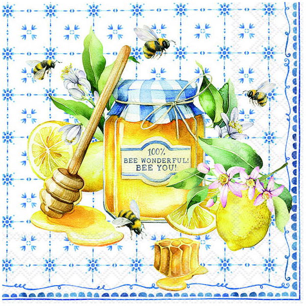 Servietten 33x33 cm Bee wonderful Honig und Bienen