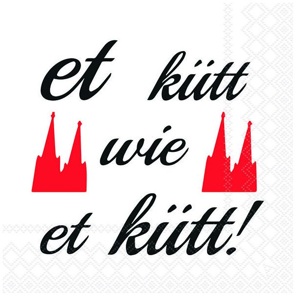 Servietten 33x33 cm Et kütt wie et kütt Köln Karneval