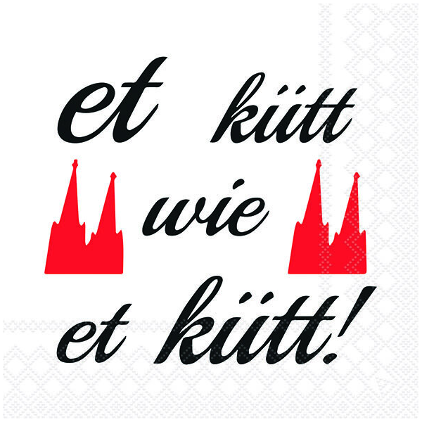 Servietten 33x33 cm Et kütt wie et kütt Köln Karneval