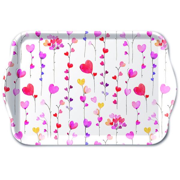 Tablett 13x21 cm Hearts garlands Herzen an Girlanden Valentinstag Liebe