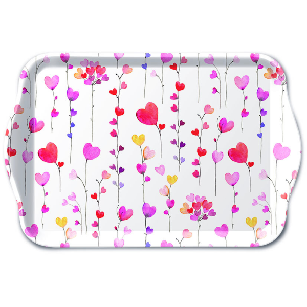 Tablett 13x21 cm Hearts garlands Herzen an Girlanden Valentinstag Liebe