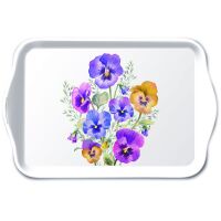 Tablett 13x21 cm Pansies Stiefmütterchen