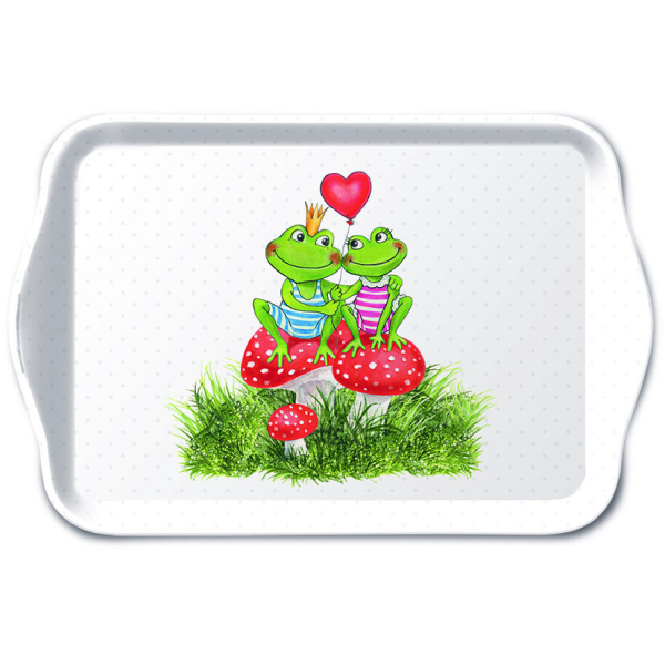 Tablett 13x21 cm Frogs in love verliebte Frösche
