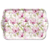 Tablett - 13x21 cm - Blooming magnolia - rosa Blumen