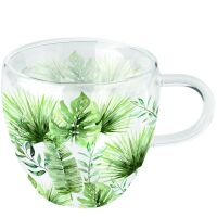 A Doppelwandiger Glasbecher mit Henkel...