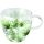 A Doppelwandiger Glasbecher mit Henkel Dschungelblätter Jungle leaves white