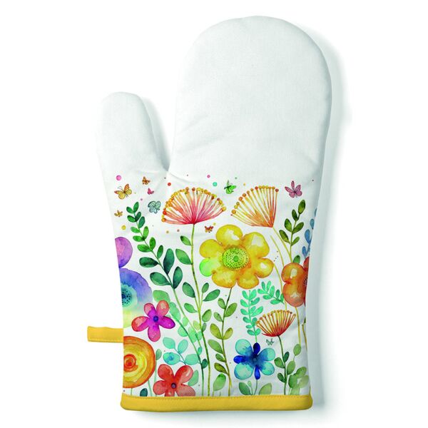 A Ofenhandschuh Frühlingsblumen Vibrant spring white