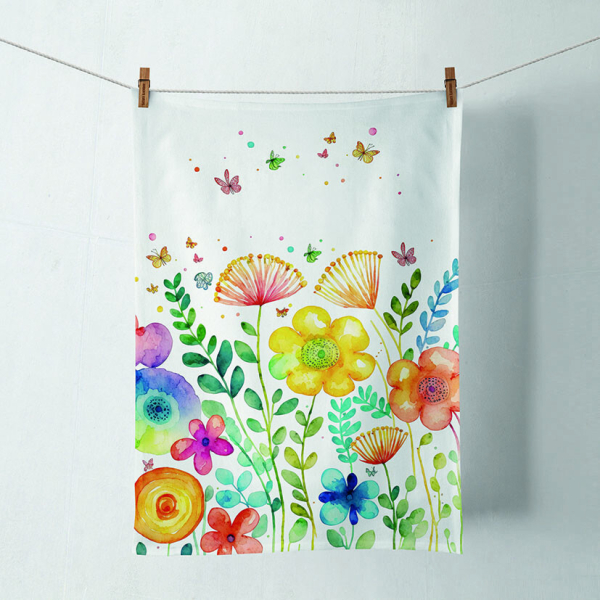 Personalisiertes Gartenflagge Mit Hundemotiv - 32,5x45,7 Cm, Doppelseitig, Bullterrier & Frühlingsblumen