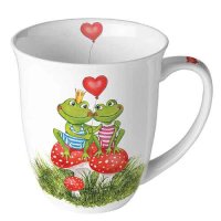 Becher - 0.4 L - Frogs in love - verliebte Frösche