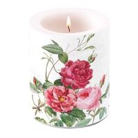 A Kerze gross Amber pinke Blumen