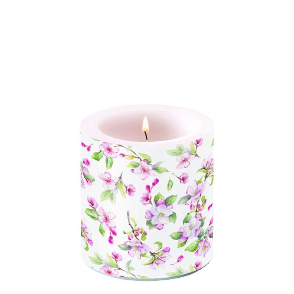 Kerze klein Spring blossom white Kirschblüten