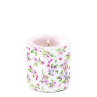 Kerze klein Spring blossom white Kirschblüten