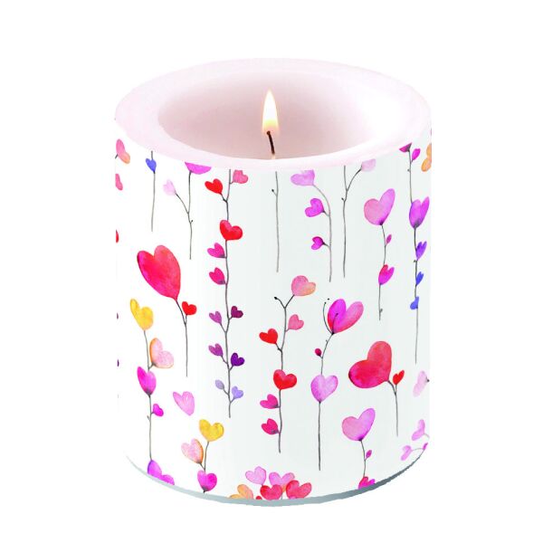 A Kerze medium Hearts garlands Herzen an Girlanden Valentinstag Liebe