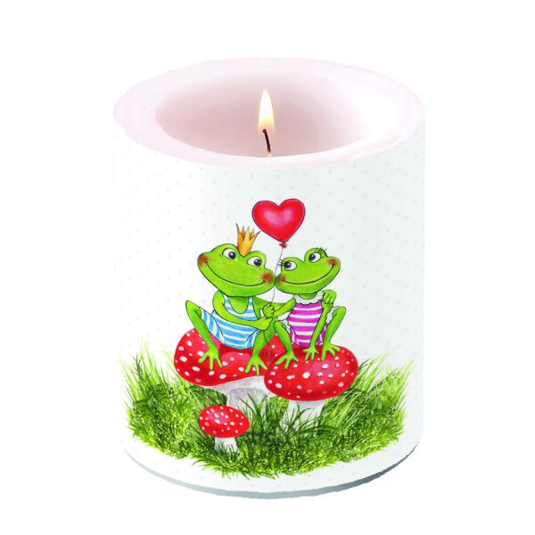 A Kerze medium Frogs in love verliebte Frösche