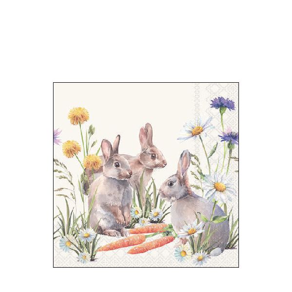 Ostern Servietten 25x25 cm Carrot treat Hasen