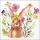 Ostern Servietten 33x33 cm Girl bunny Häschen mit Blumen