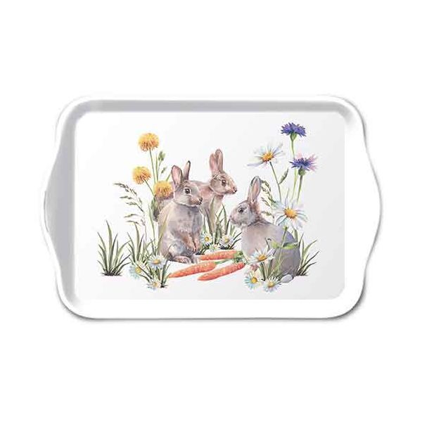 A Ostern Tablett melamine 13x21 cm Carrot treat Hasen mit Karotten