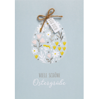 Ostern Blüten in Eiform mit Kordel unverpackt...