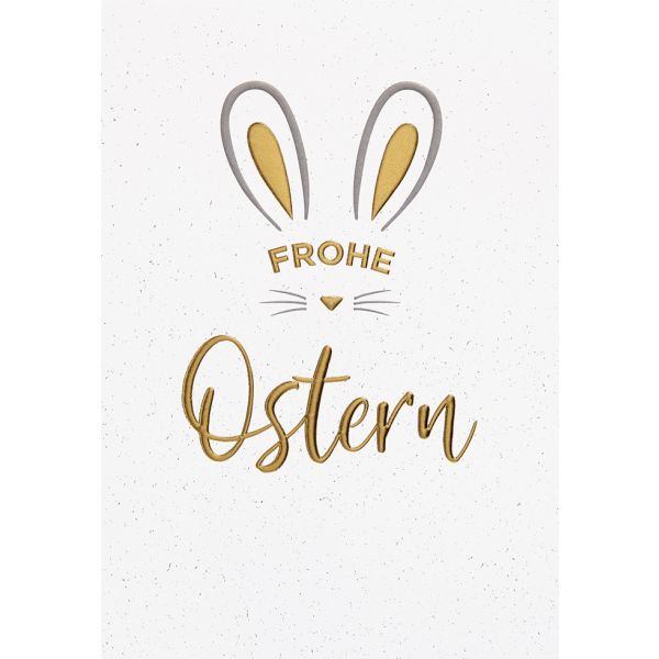Ostern - unverpackt plastikfrei - Glückwunschkarte mit Umschlag - Frohe Ostern - Hasenohren
