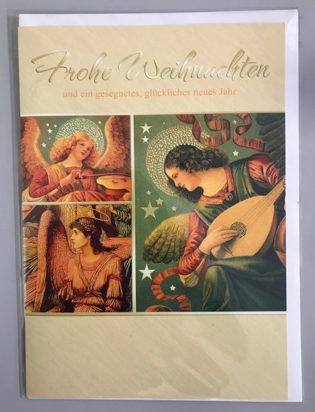 Weihnachtskarte im DIN A4-Format 20,5 x 29,5 cm mit Briefumschlag -Frohe Weihnachten und ein gesegnetes, glückliches neues Jahr