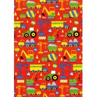 Geschenkpapier Röllchen 70x200 cm Baustellenmotiv...