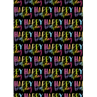 Geschenkpapier – Röllchen - 70x150 cm - Happy...