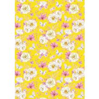 Geschenkpapier Röllchen 70x150 cm Blumen gelber...
