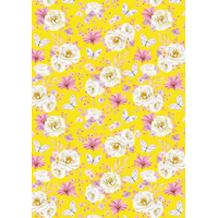 Geschenkpapier Röllchen 70x150 cm Blumen gelber...