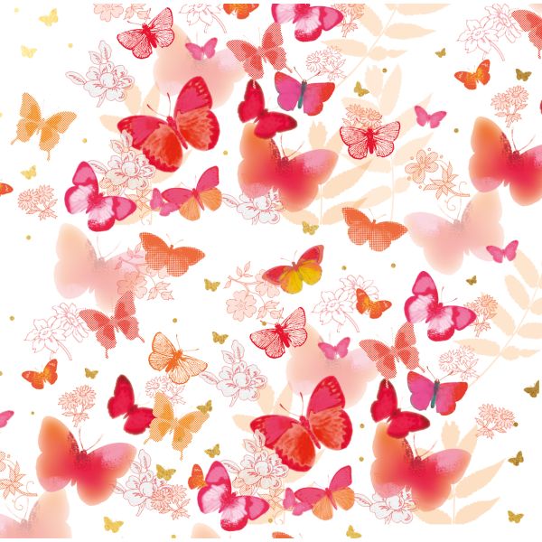 Geschenkpapier  Röllchen 70 x 150 cm Schmetterlinge