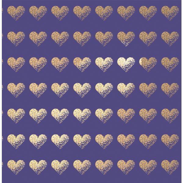 Geschenkpapier – Röllchen - 70x150 cm - goldene Herzen
