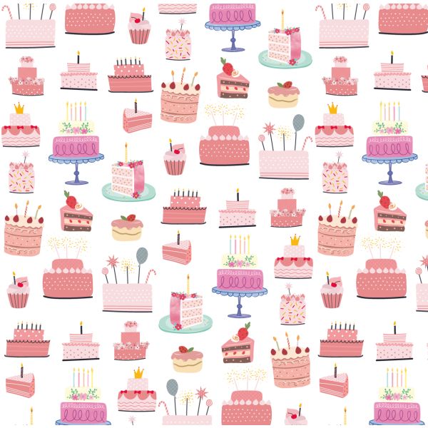 Geschenkpapier – Röllchen - 70x150 cm - Kuchen