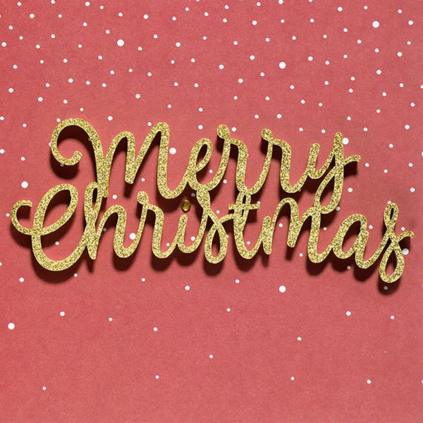 Weihnachten Lettering Quadratische Glückwunschkarte mit Applikation mit Umschlag Merry Xmas