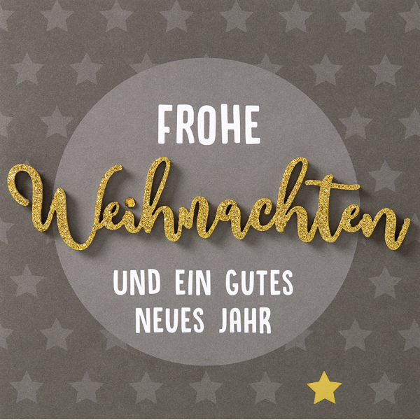 Weihnachten Lettering Quadratische Karte mit Applikation mit Umschlag Frohe Weihnachten