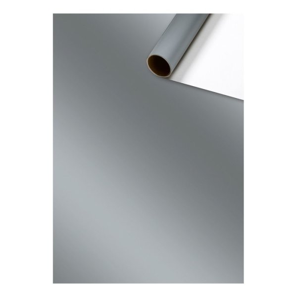 Geschenkpapier - Röllchen - 70cm x 10m - Silber - Kurzrolle - Uni Plain - Verbraucherrolle