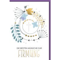 Firmung Glückwunschkarte  mit Umschlag Taube und Kreuz